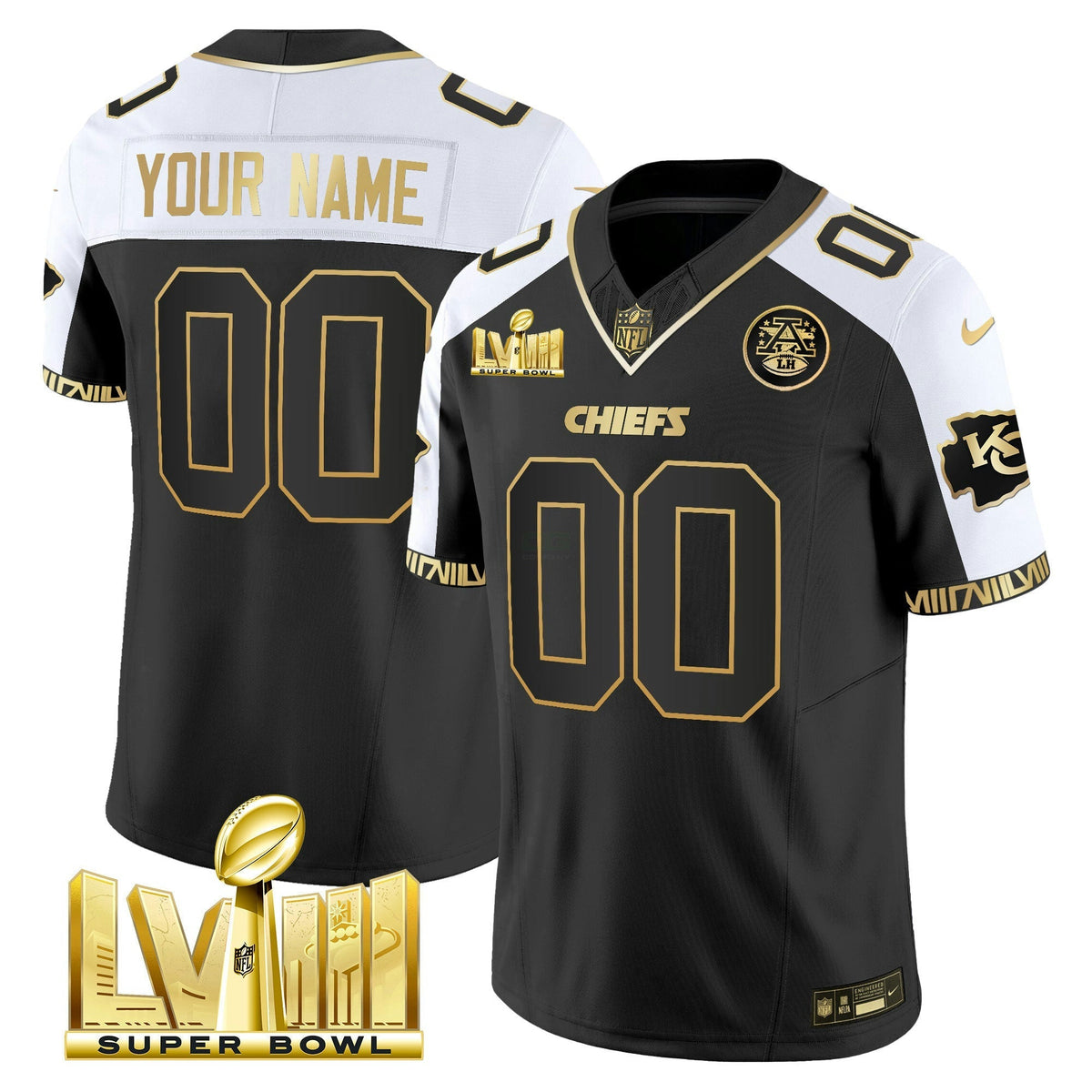 NFL Super Bowl LVIII Pattern Gold Vapor Jersey