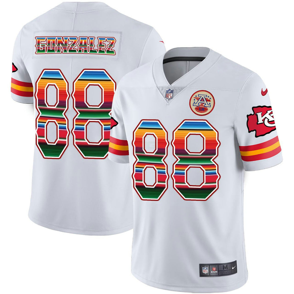 NFL Tony Gonzalez Kansas City Mexico Jersey - Game Player White