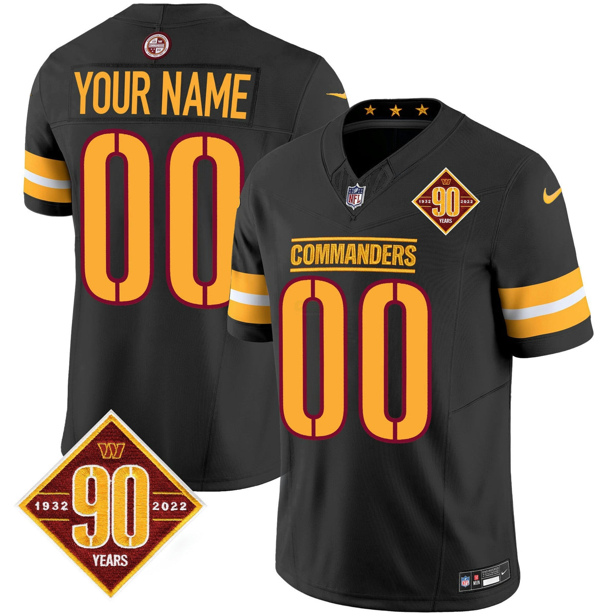 NFL Washington 90th Anniversary Patch Vapor Jersey V2