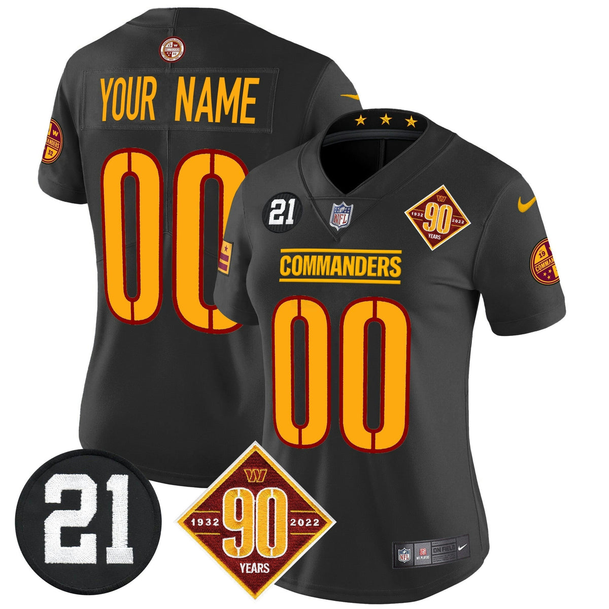 NFL Washington 90th & Sean Taylor Patch Vapor Limited Jersey