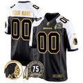 NFL Washington Commanders Washington Redskins 75th Patch Throwback Gold Game Jersey