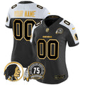 NFL Washington Commanders Washington Redskins 75th Patch Throwback Gold Vapor Limited Jersey