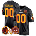 NFL Washington Commanders Washington Redskins 75th Patch Throwback Game Jersey