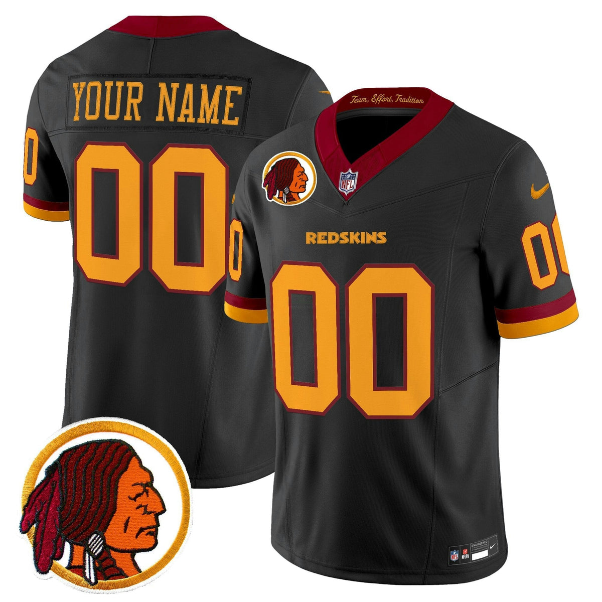 NFL Washington Commanders Washington Redskins Throwback Vapor Limited Jersey V2