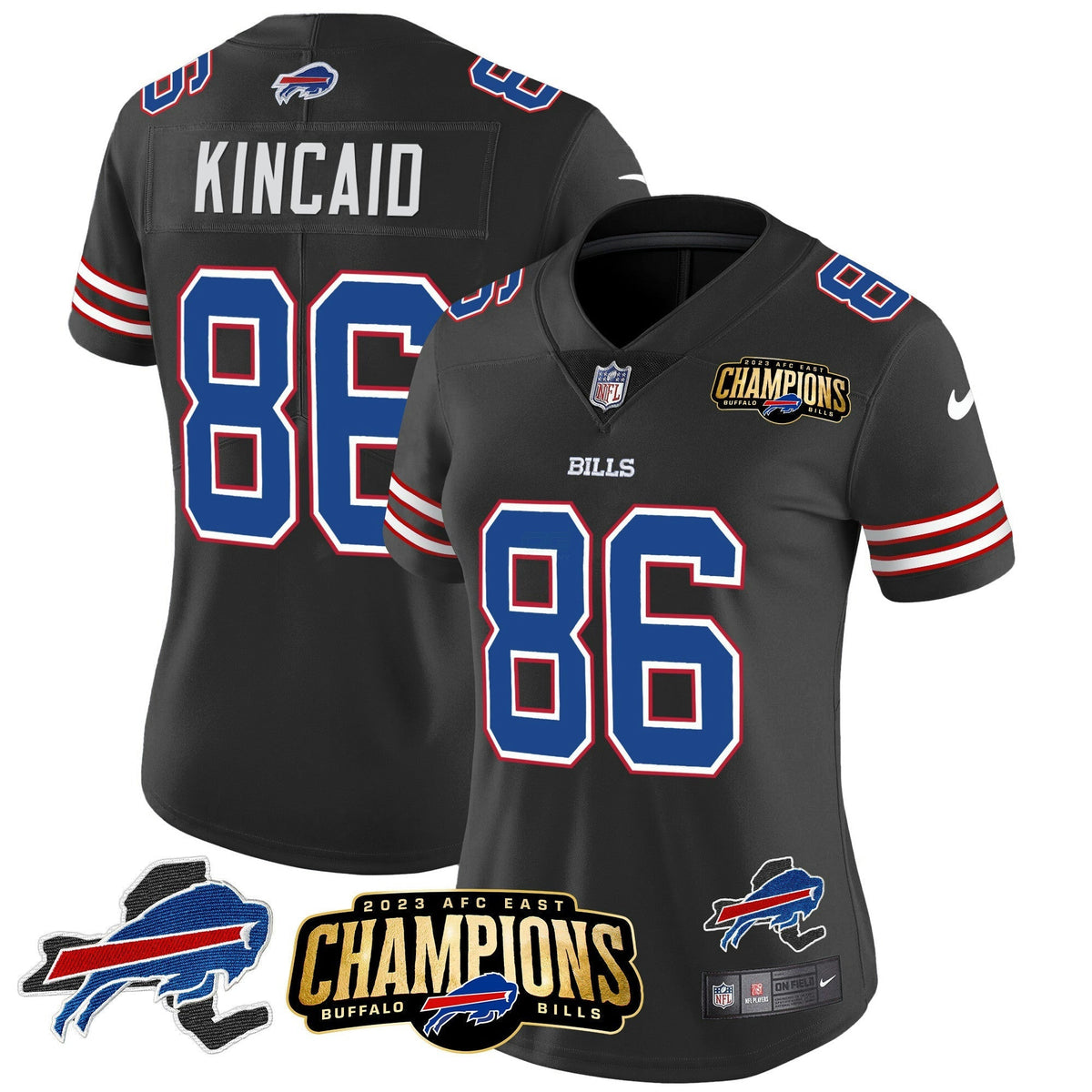 NFL Women’s 2023 AFC East Champions Patch Gold Vapor Jersey V2