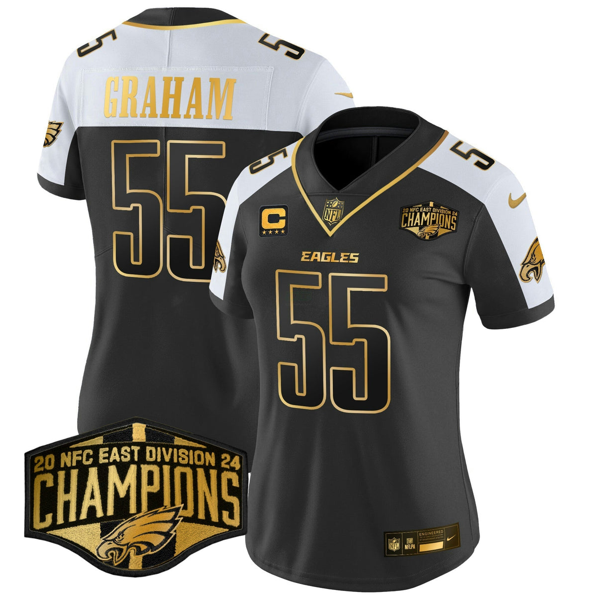 NFL Women’s 2024 NFC East Division Champions Gold Vapor Limited Jersey