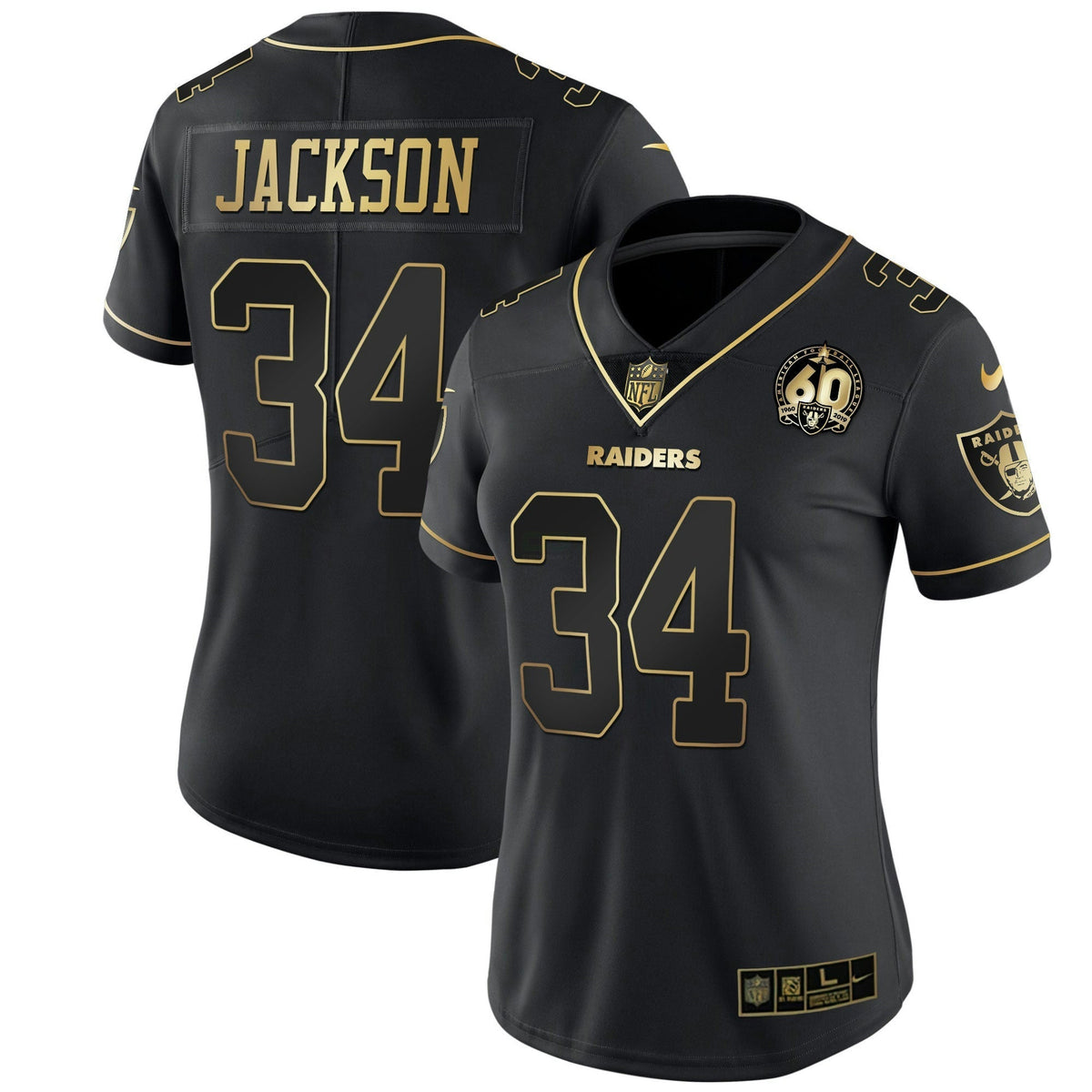 Jersey NFL Women’s 60th Season Patch Gold & Split