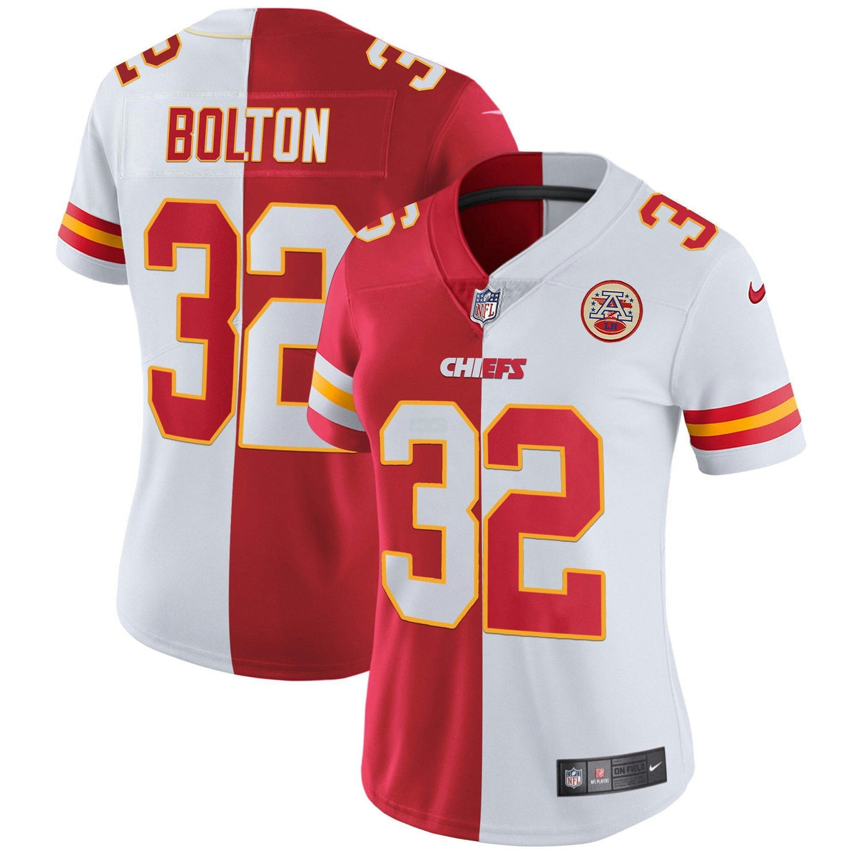 Jersey NFL Kansas City Chiefs Women’s White Gold & Black Gold