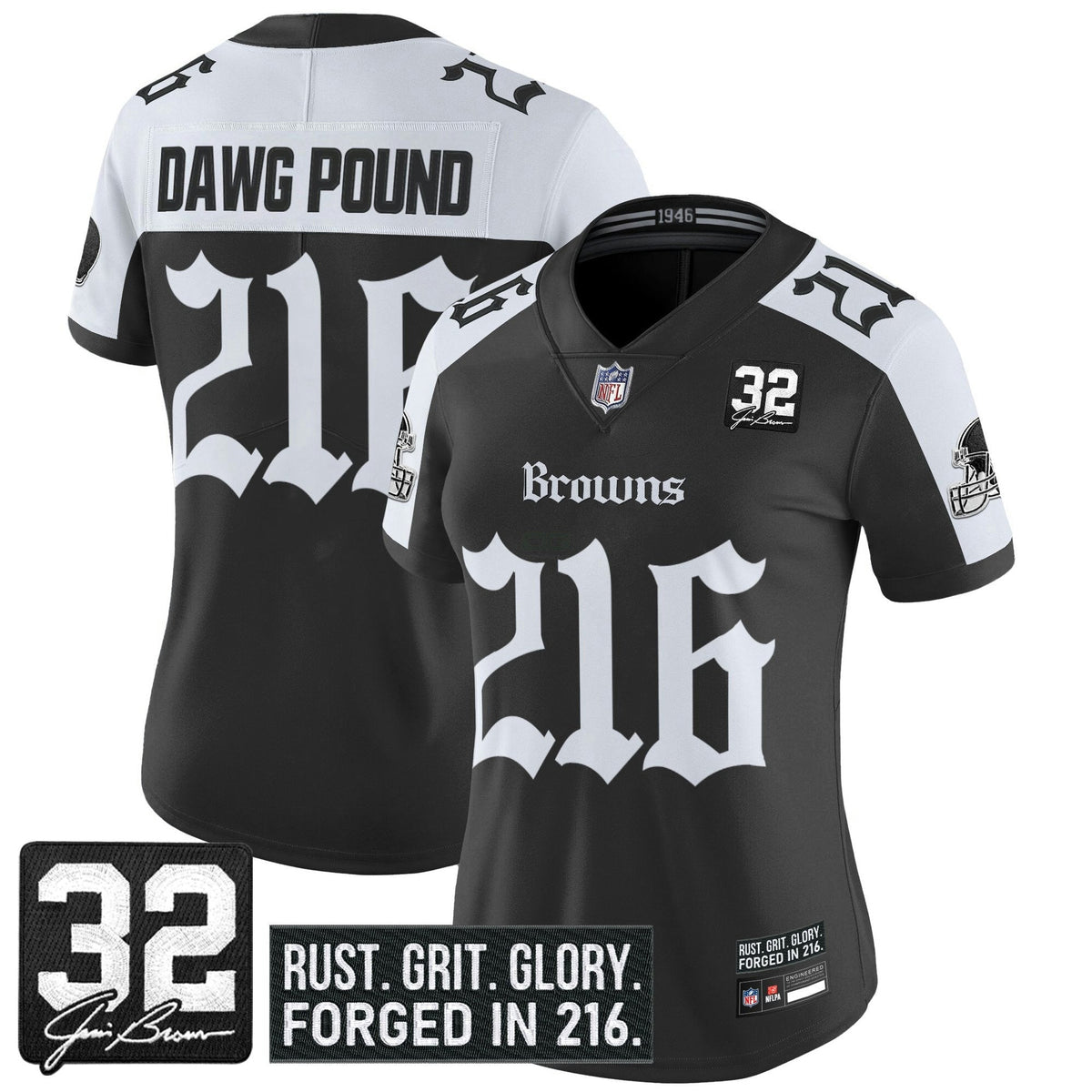 NFL Women’s Cleveland ‘Gothic Dawg Shadows Drop’ Vapor Limited Jersey