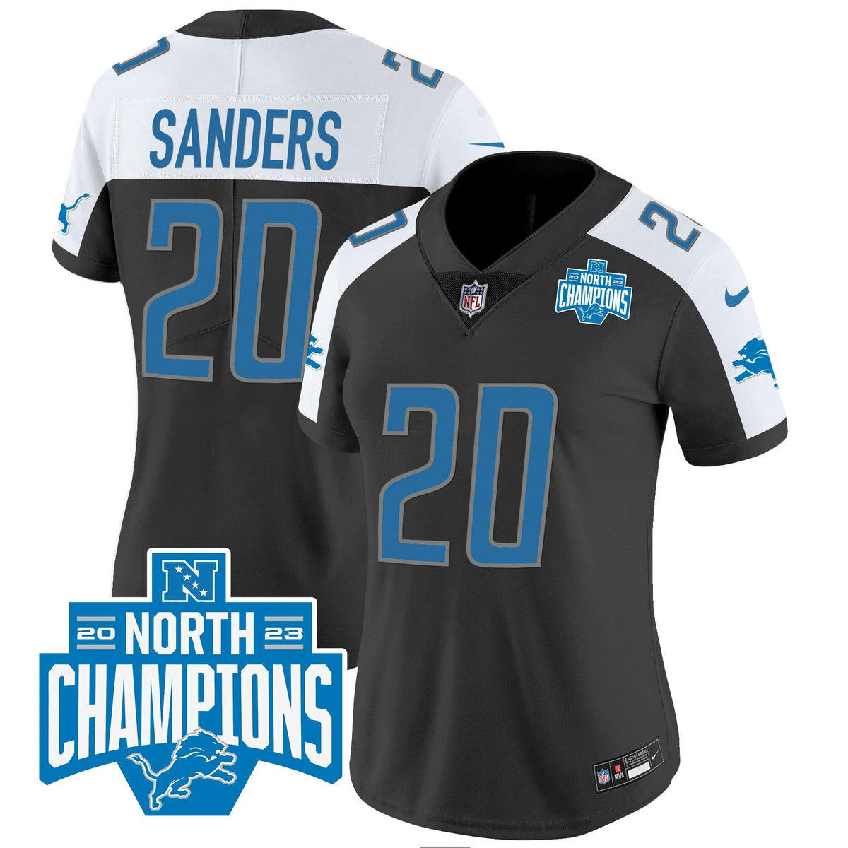 NFL Women’s Detroit 2023 NFC North Division Champions Patch Vapor Jersey