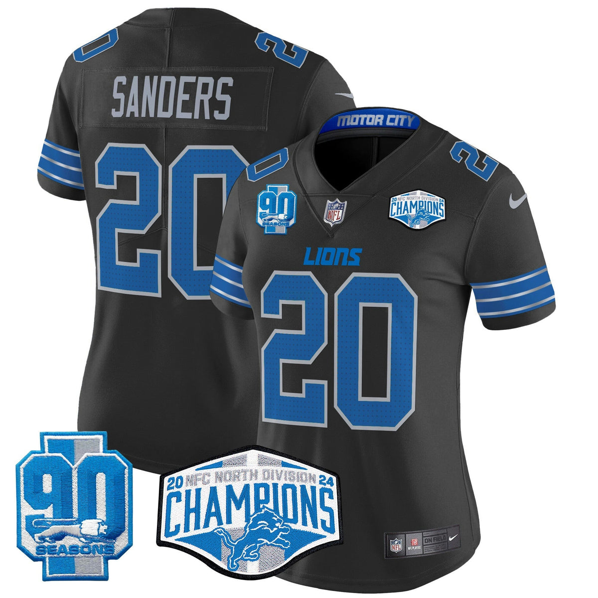 NFL Women’s Detroit 2024 NFC North Division Champions Patch Vapor Limited Jersey