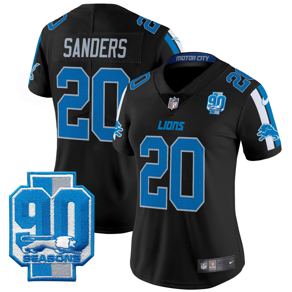 NFL Women’s Detroit 90th Year Patch Vapor Limited Jersey