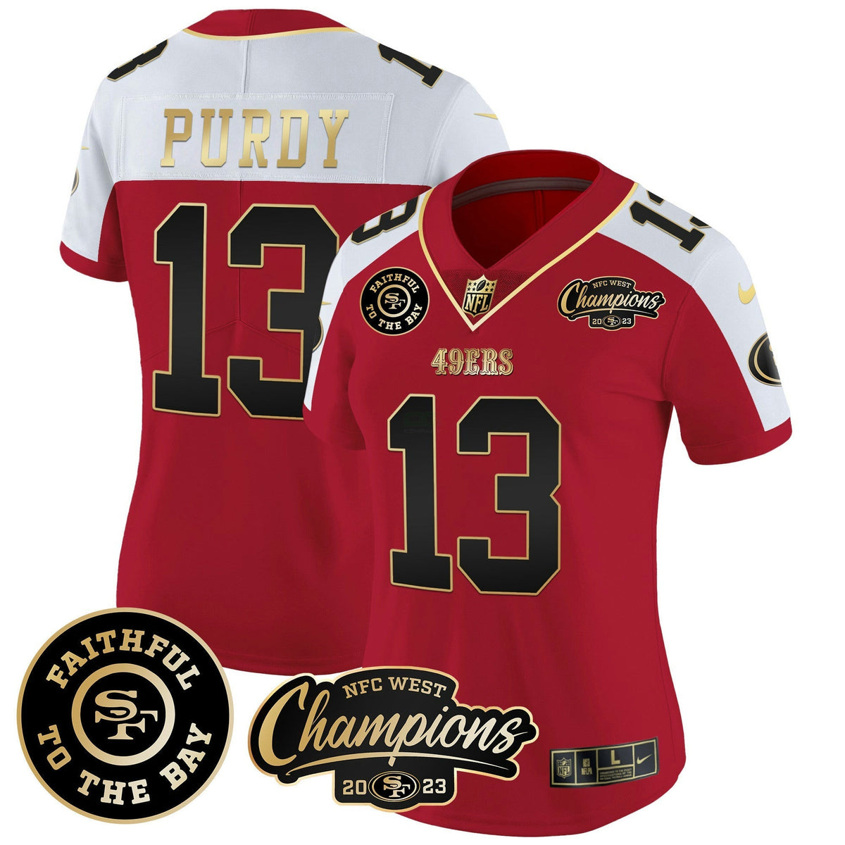 NFL Women’s Faithful & 2023 NFC West Champions Patch Vapor Jersey