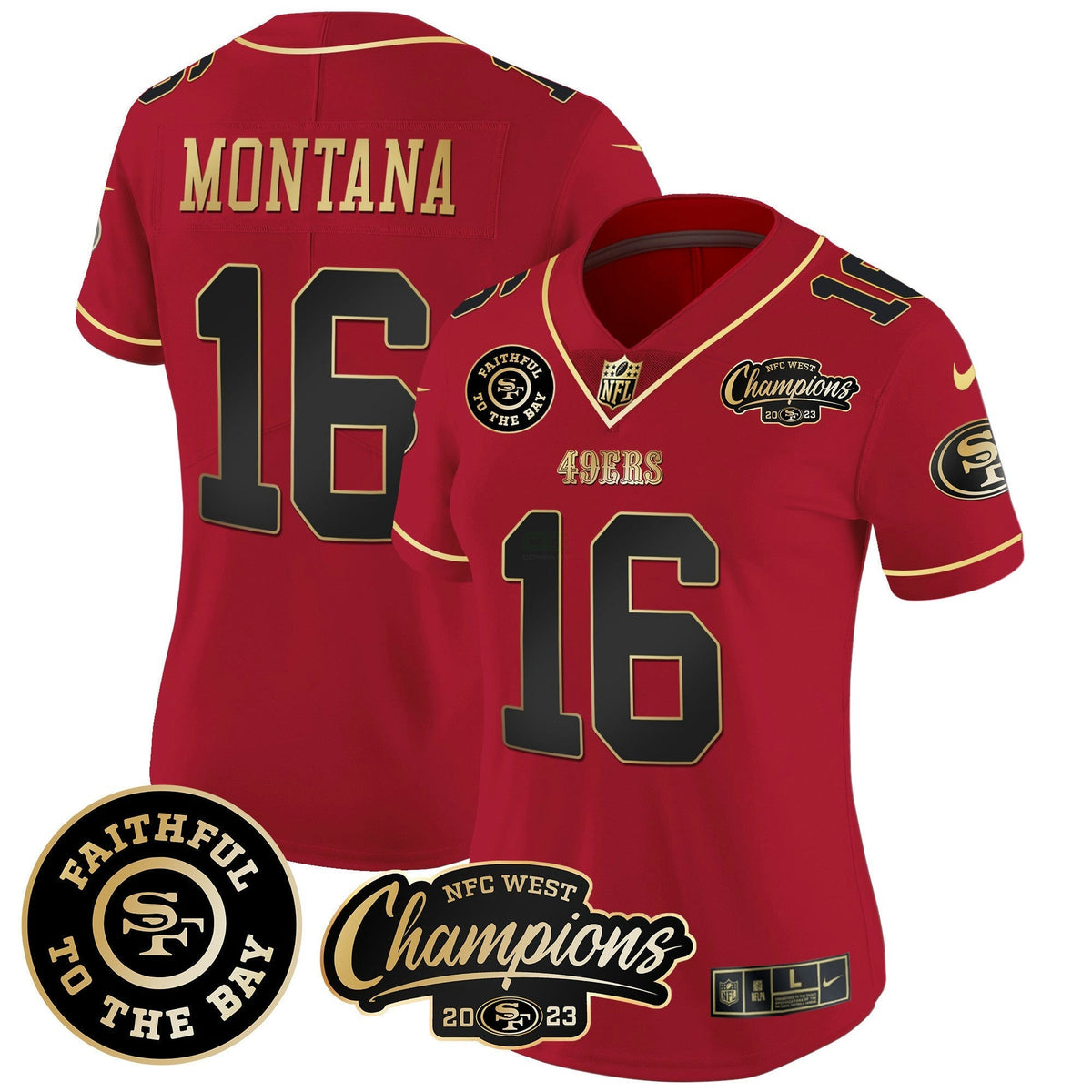 NFL Women’s Faithful & 2023 NFC West Champions Patch Vapor Jersey