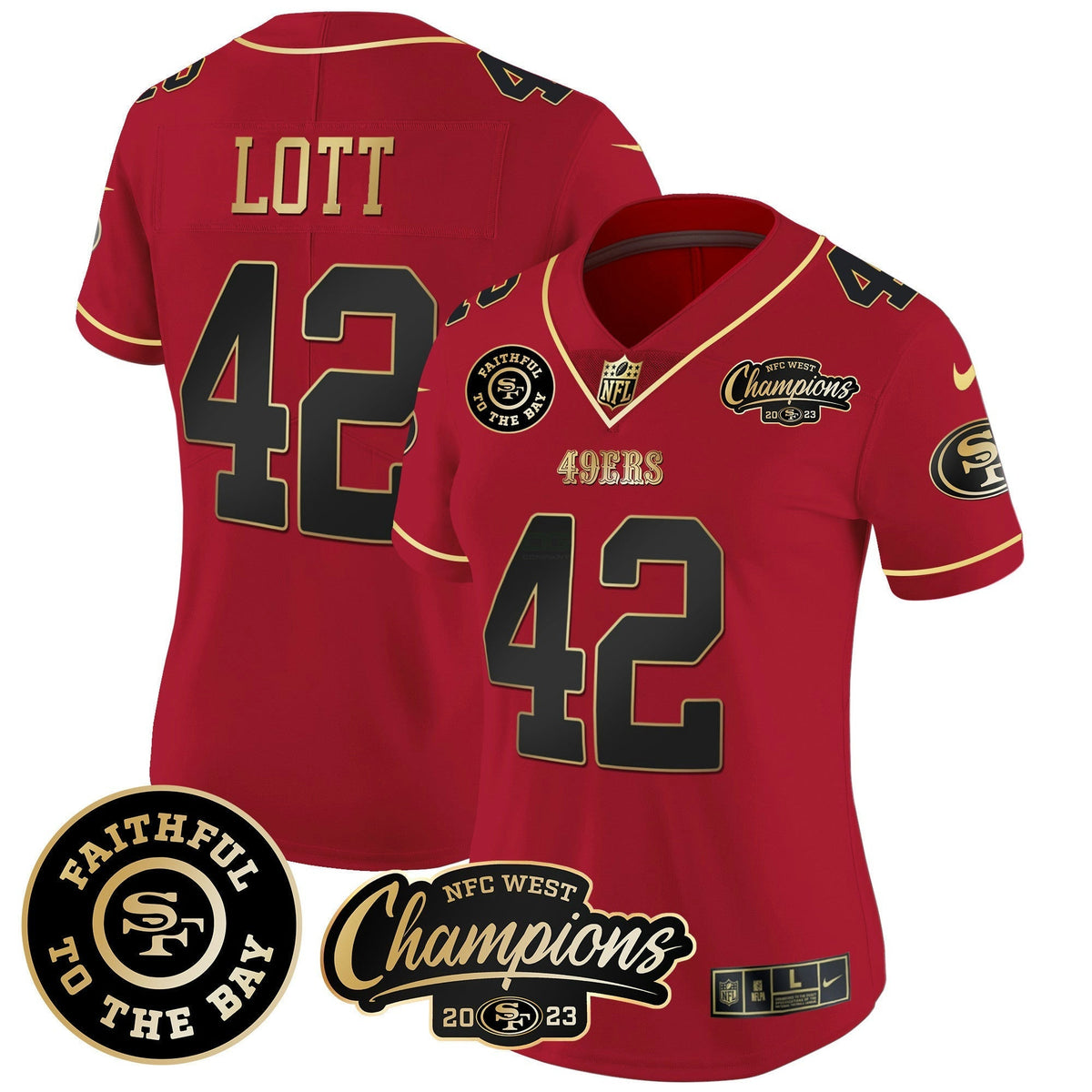 NFL Women’s Faithful & 2023 NFC West Champions Patch Vapor Jersey