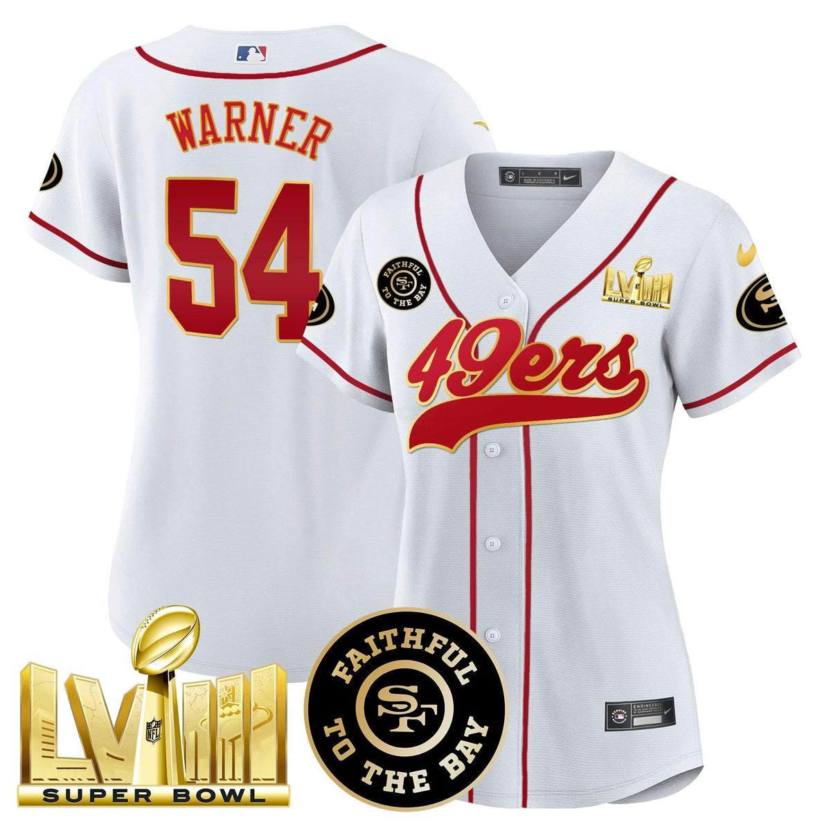 NFL Women’s Faithful & Super Bowl LVIII Gold Patch Jersey