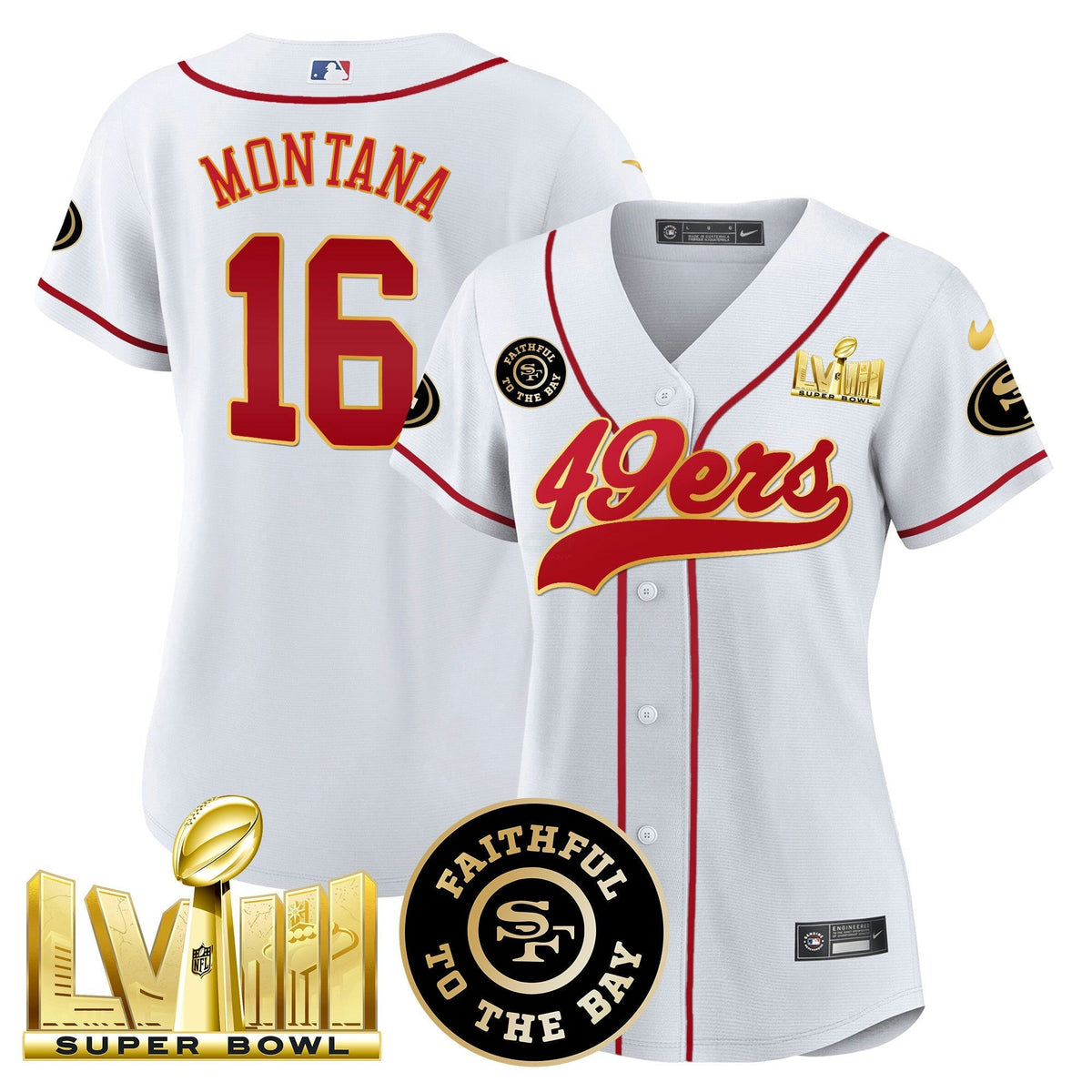 NFL Women’s Faithful & Super Bowl LVIII Gold Patch Jersey