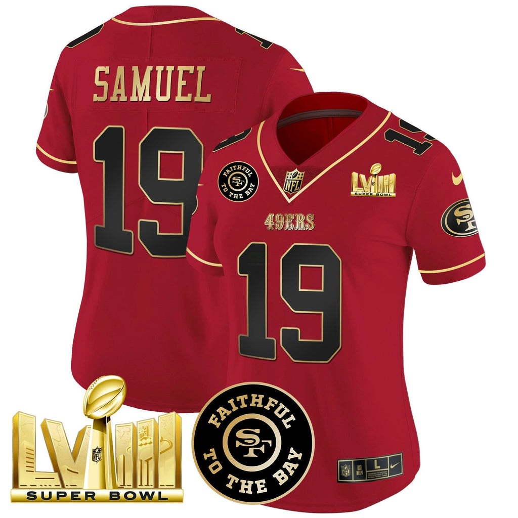 NFL Women’s Faithful & Super Bowl LVIII Gold Patch Vapor Jersey