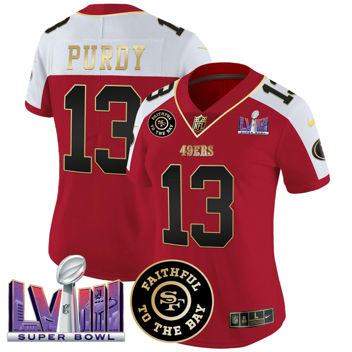 NFL Women’s Faithful & Super Bowl LVIII Patch Vapor Jersey