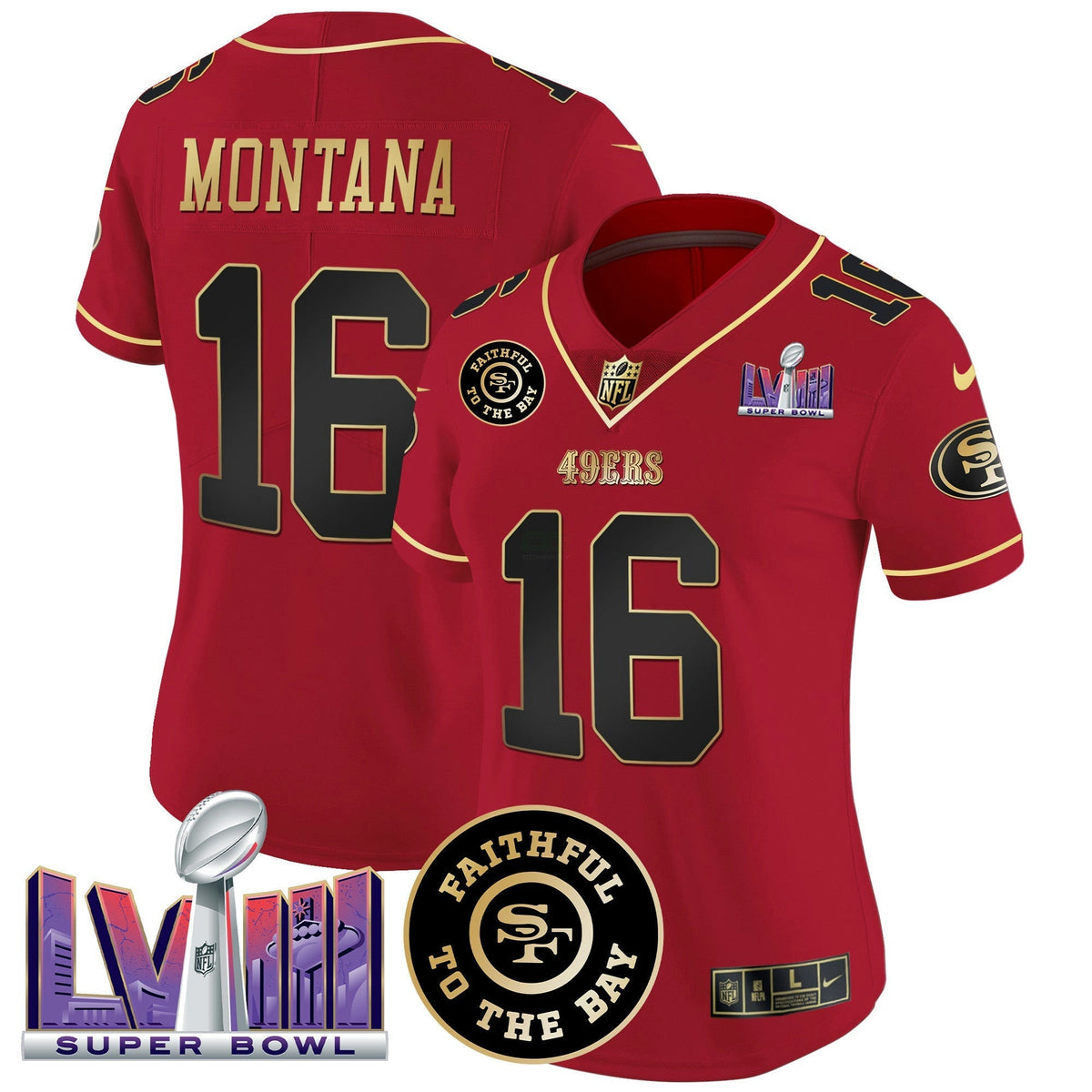 NFL Women’s Faithful & Super Bowl LVIII Patch Vapor Jersey