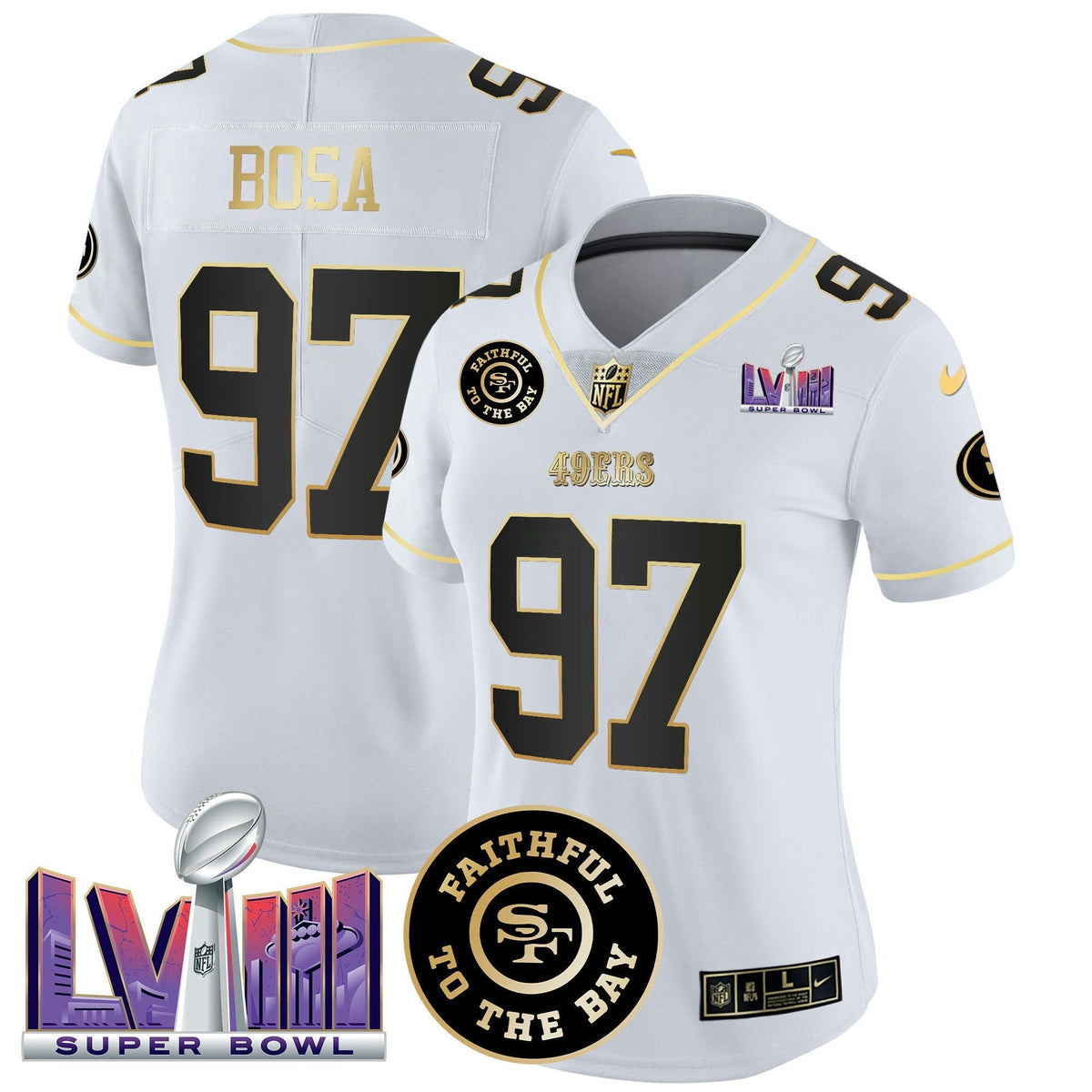 NFL Women’s Faithful & Super Bowl LVIII Patch Vapor Jersey V2