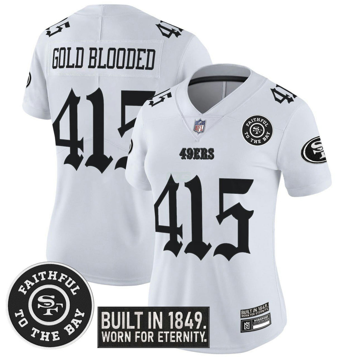 NFL Women’s Gold Blooded 415 San Francisco ‘Fog City Gothic Edition’ Vapor Limited Jersey - Gold Blooded 415