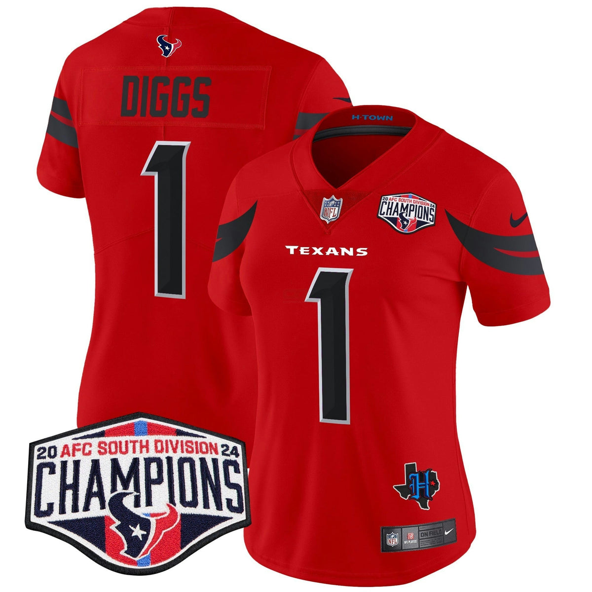 NFL Women’s Houston 2024 AFC South Division Champions Patch Vapor Limited Jersey