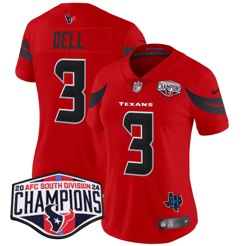 NFL Women’s Houston 2024 AFC South Division Champions Patch Vapor Limited Jersey