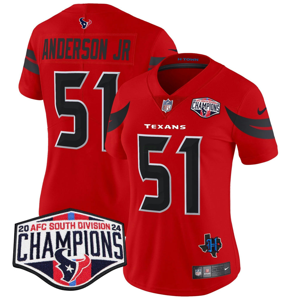 NFL Women’s Houston 2024 AFC South Division Champions Patch Vapor Limited Jersey