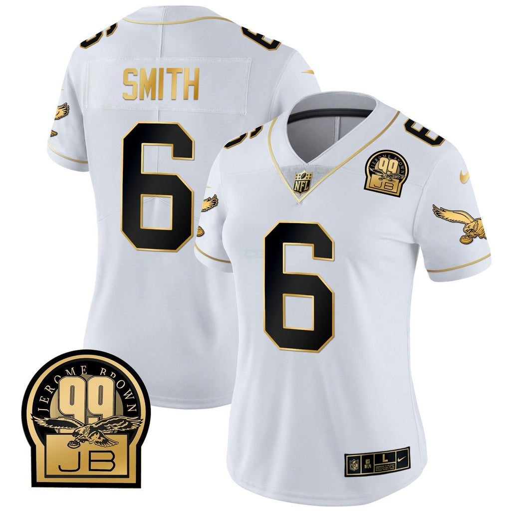 NFL Women’s Jerome Brown Retired Patch Gold & Kelly Jersey