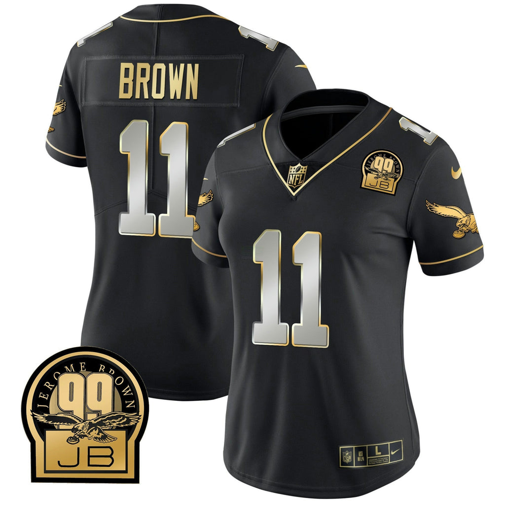 NFL Women’s Jerome Brown Retired Patch Gold & Kelly Jersey
