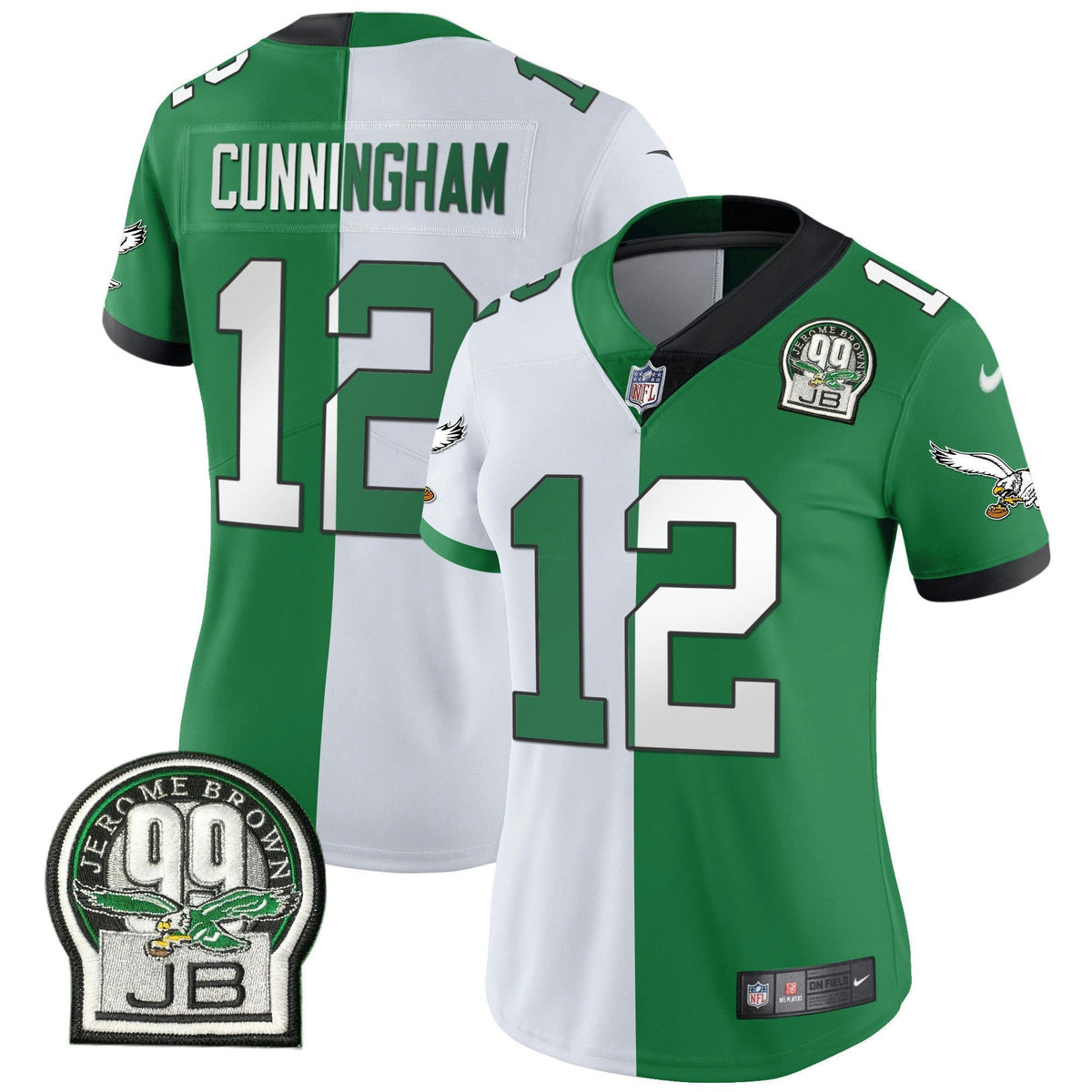 NFL Women’s Jerome Brown Retired Patch Gold & Kelly Jersey