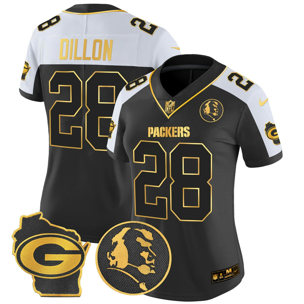 NFL Women’s John Madden & Home Patch Gold Vapor Limited Jersey