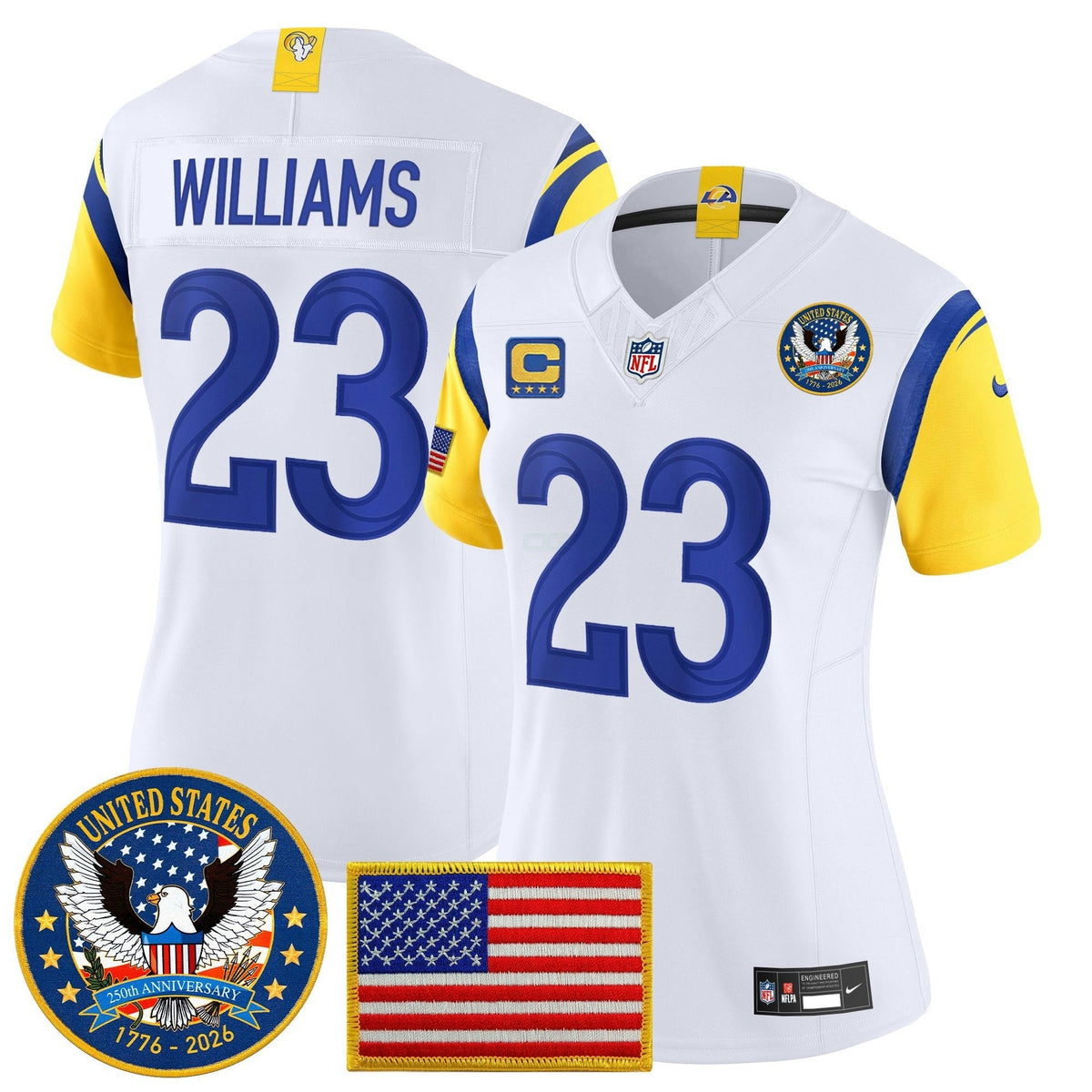 NFL Women’s Los Angeles 2025 “United States 250th Anniversary Patch” Vapor Limited Jersey