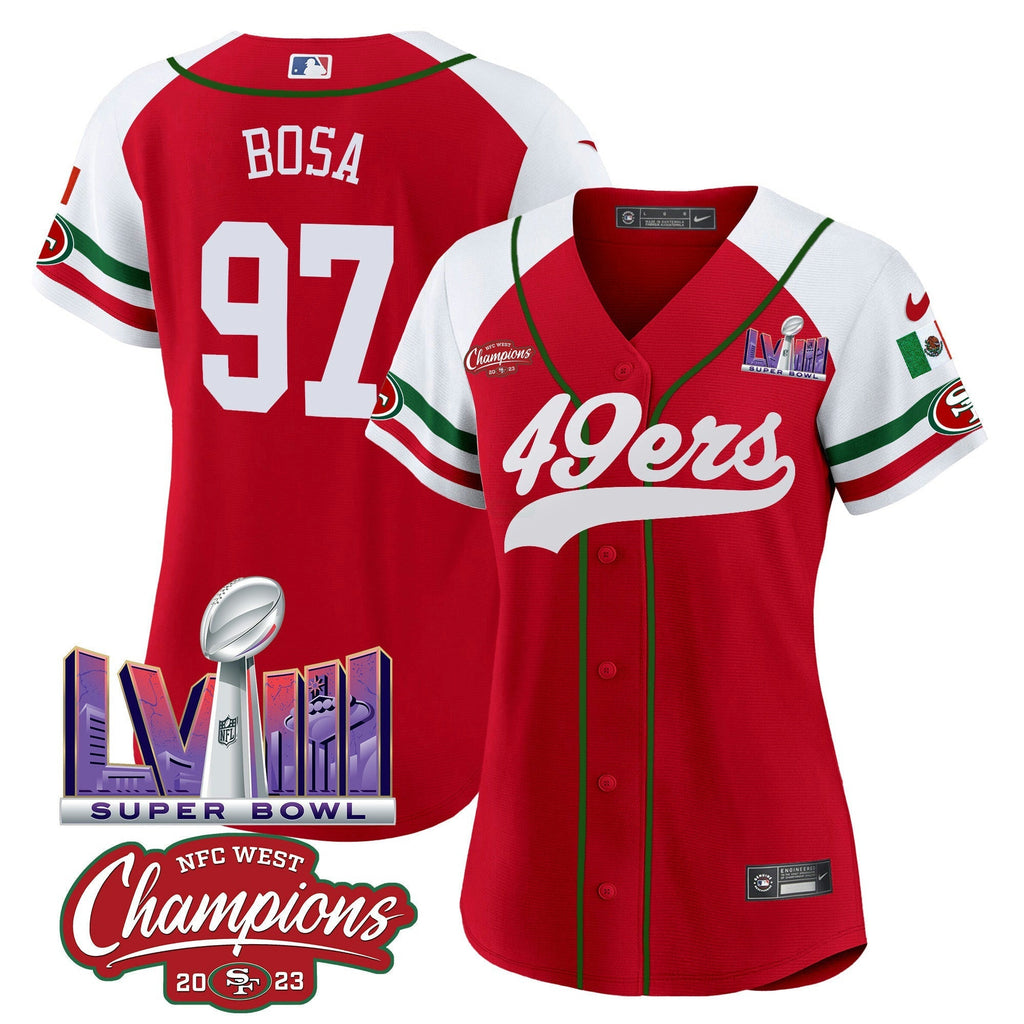 NFL Women’s Mexico NFC West Champions & Super Bowl LVIII Patch Jersey
