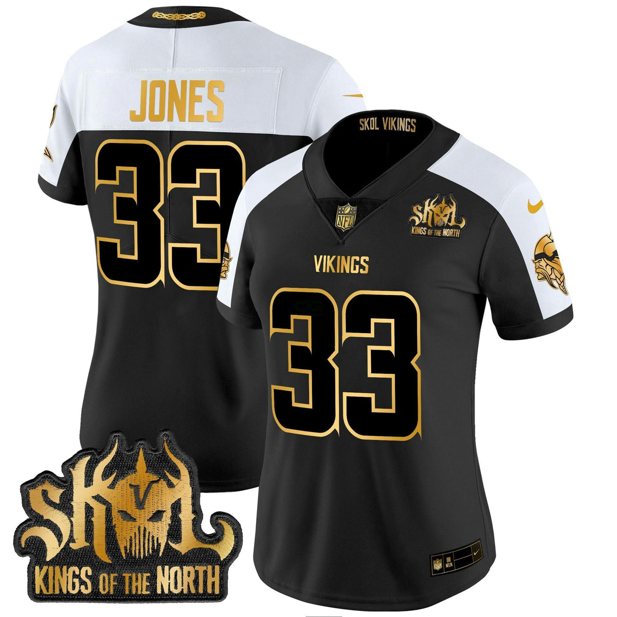 NFL Women’s Minnesota 2024 Winter Warrior Skol Patch Gold Vapor Limited Jersey