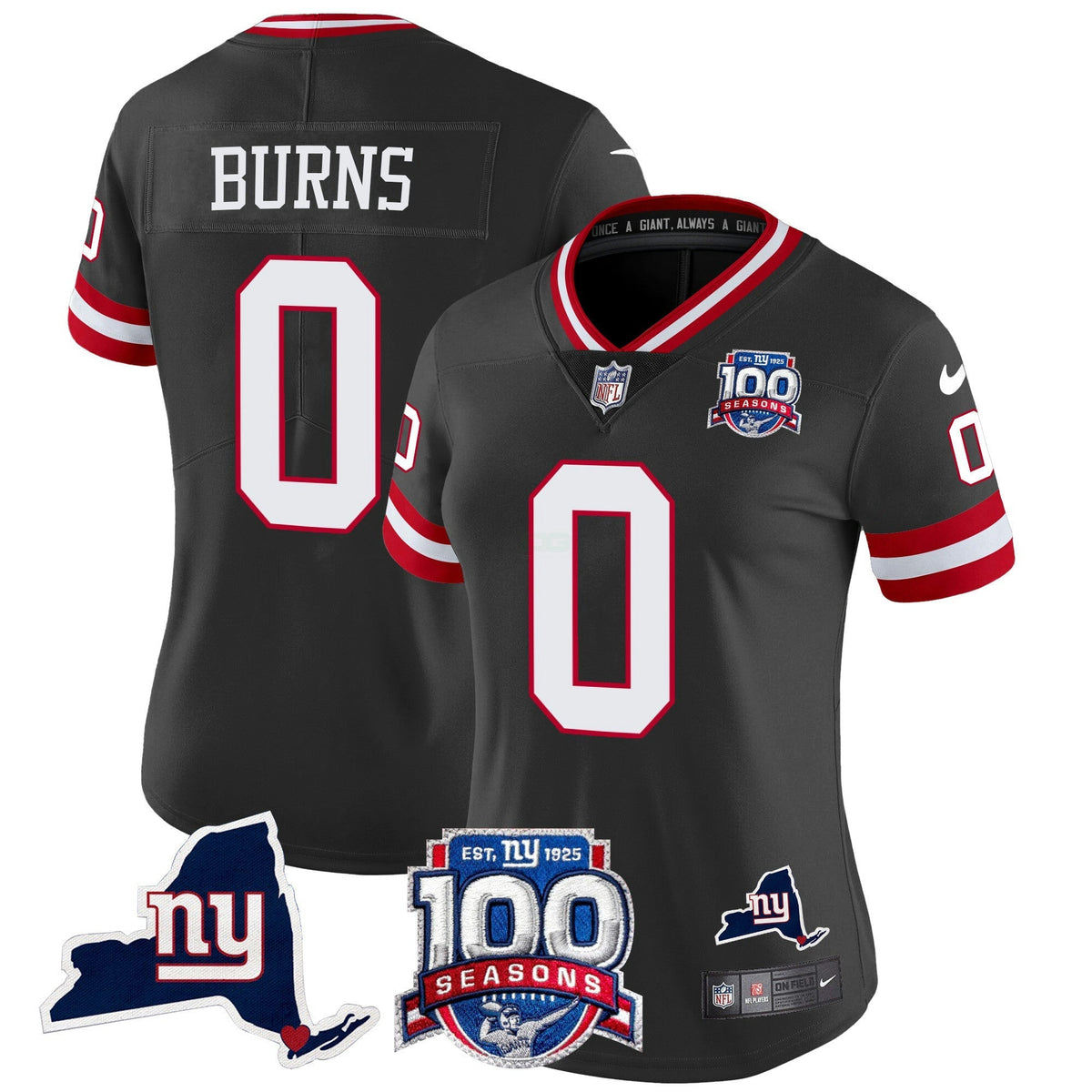 NFL Women’s New York 100th Season & State Patch Vapor Limited Jersey