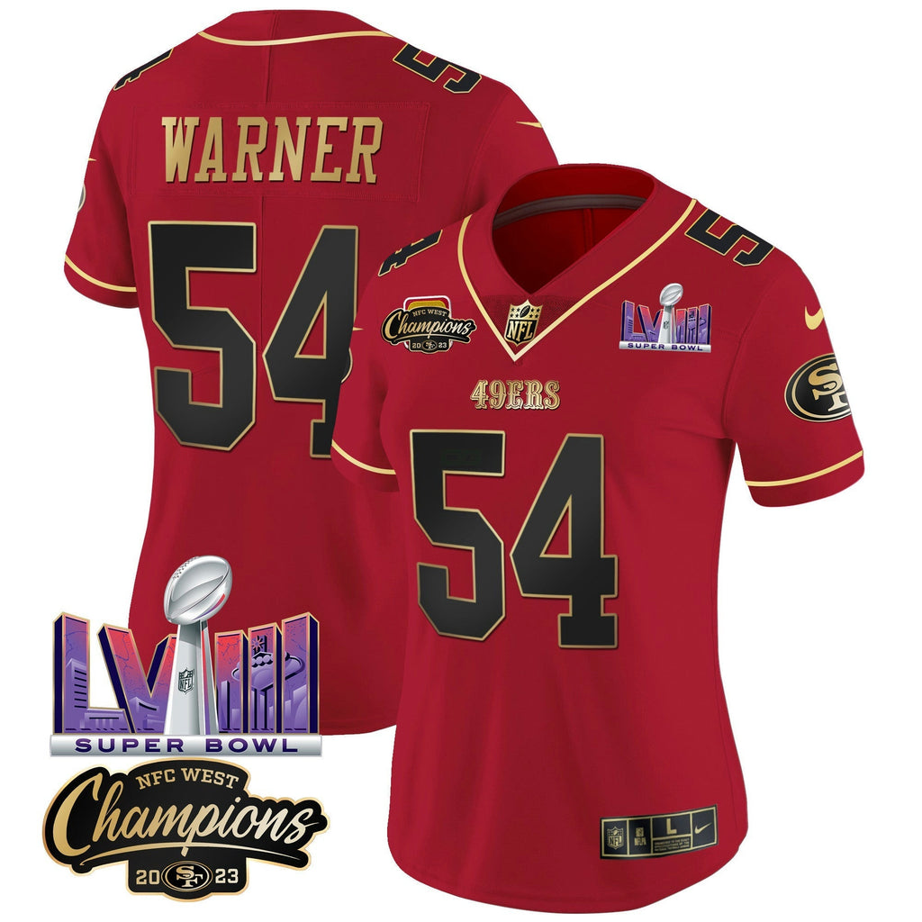 NFL Women’s NFC West Champions & Super Bowl LVIII Patch Vapor Jersey V2