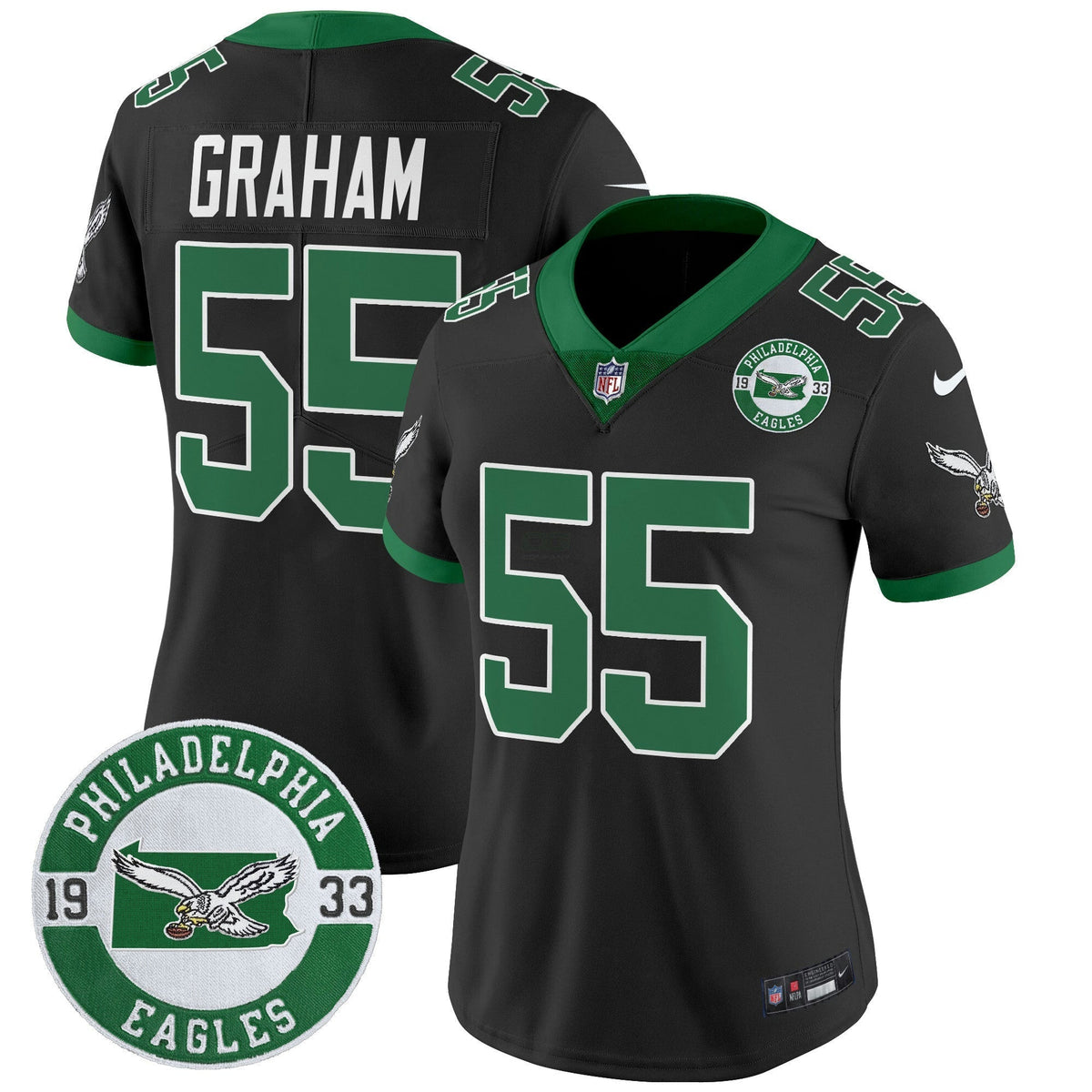 NFL Women’s Philadelphia 2024 Throwback Vapor Limited Jersey – Est. 1933 Patch