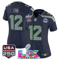 NFL Women’s Seattle “Super Bowl LX & United States 250th Anniversary Patch” Vapor Limited Jersey