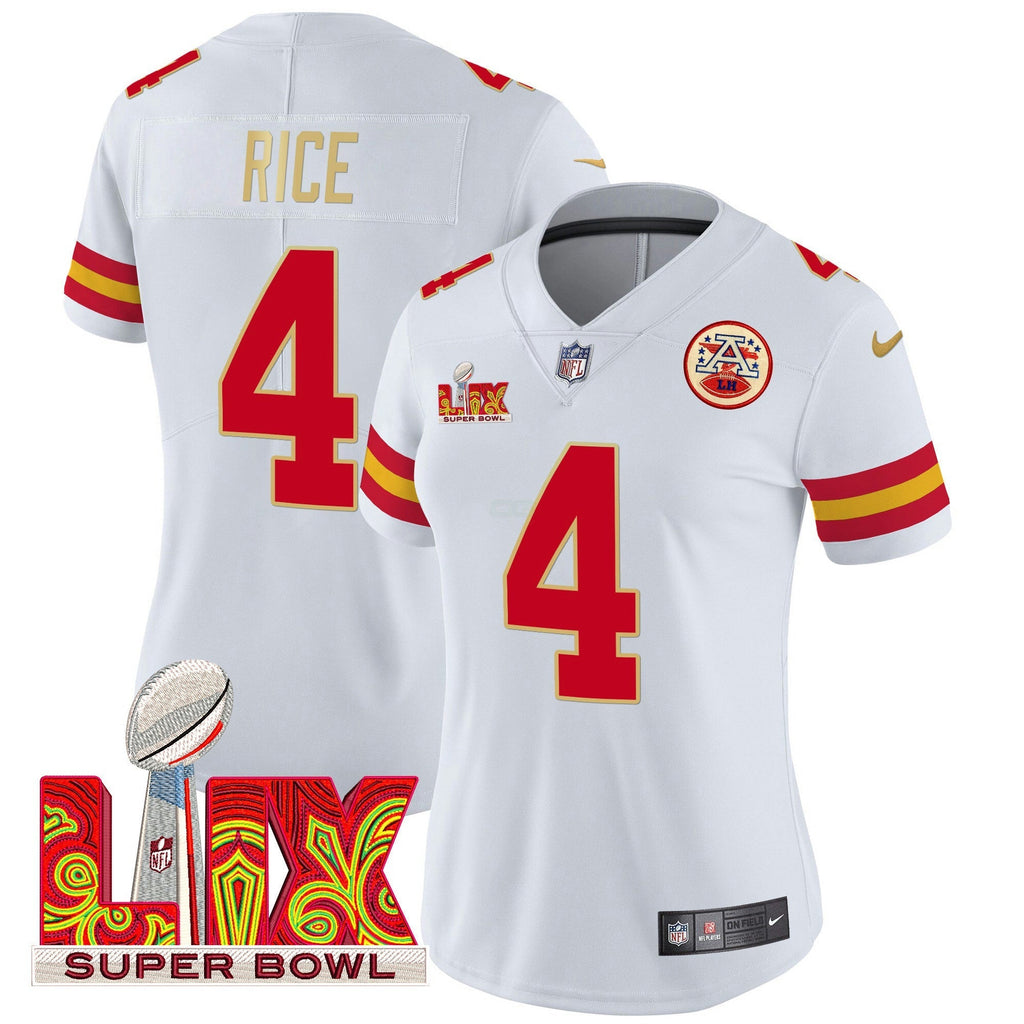 NFL Women’s Super Bowl LIX Patch Gold Trim Vapor Limited Jersey