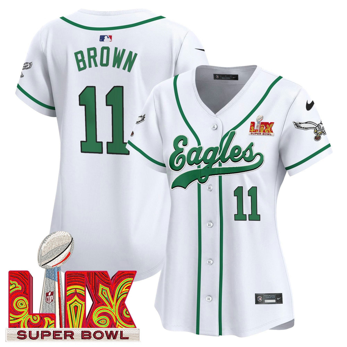 NFL Women’s Super Bowl LIX Patch Kelly Green Vapor Jersey