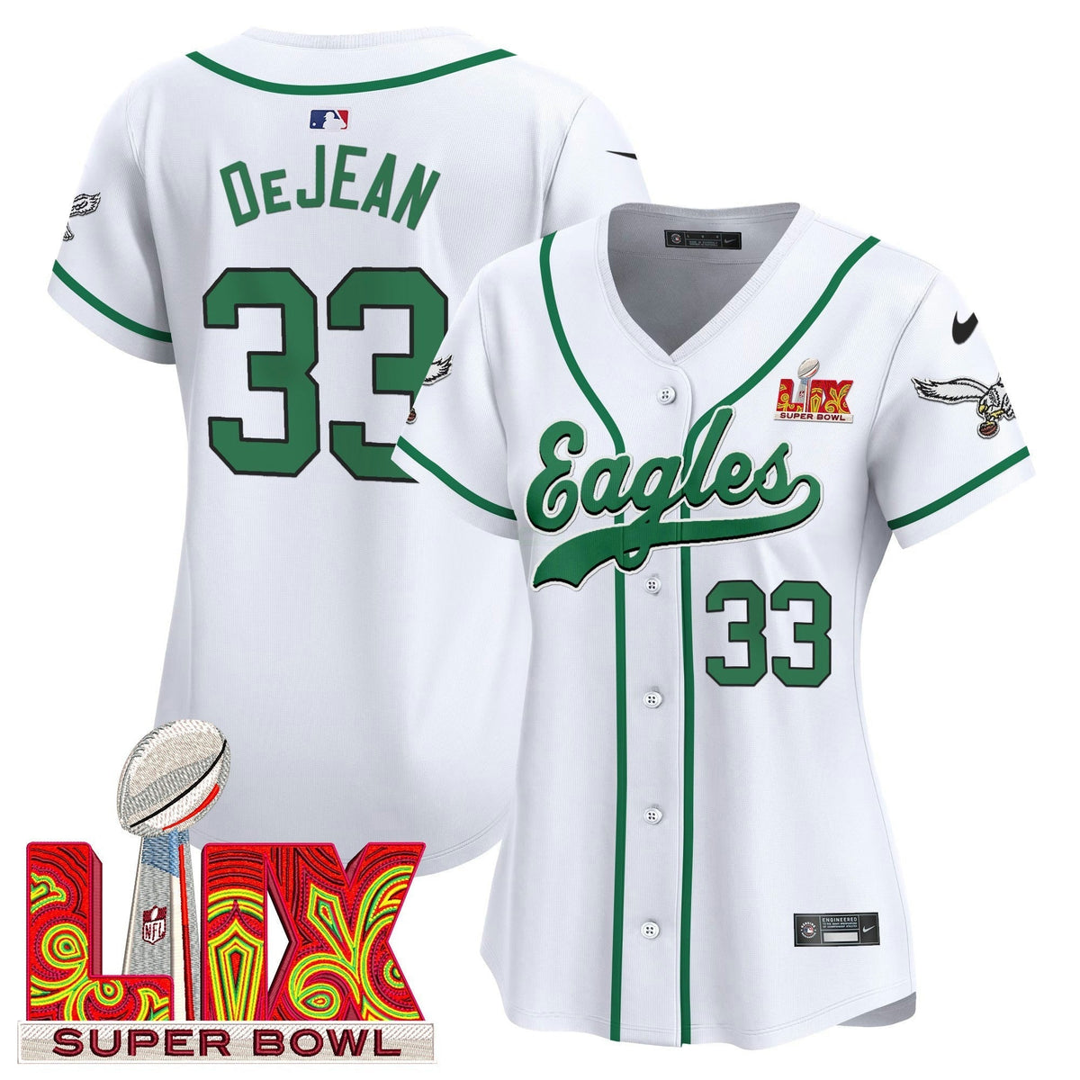NFL Women’s Super Bowl LIX Patch Kelly Green Vapor Jersey