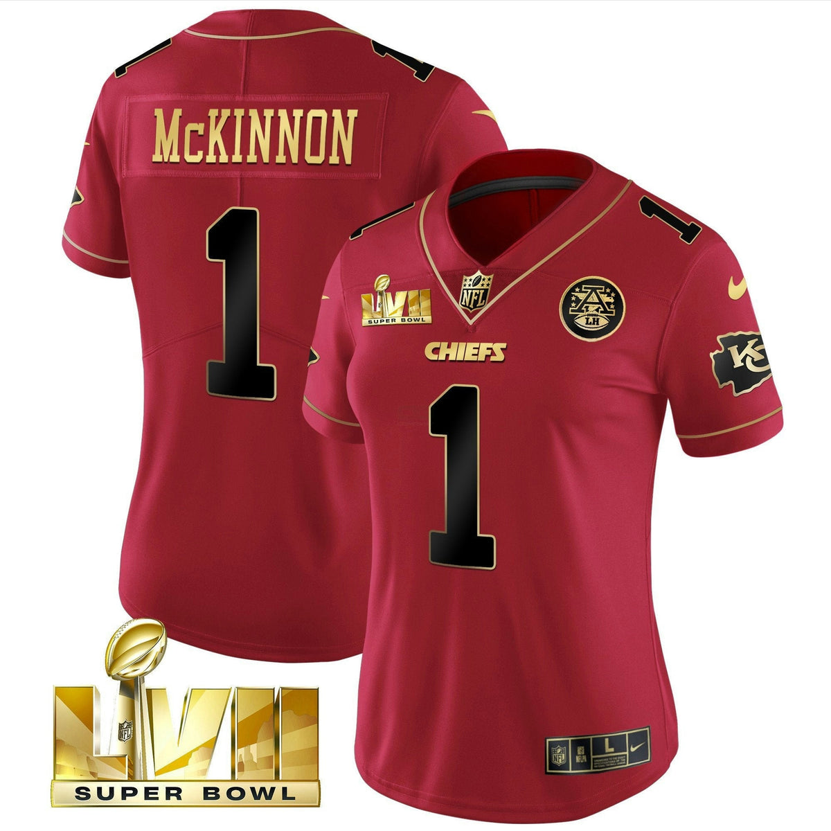 NFL Women’s Super Bowl LVII Red Gold Vapor Jersey