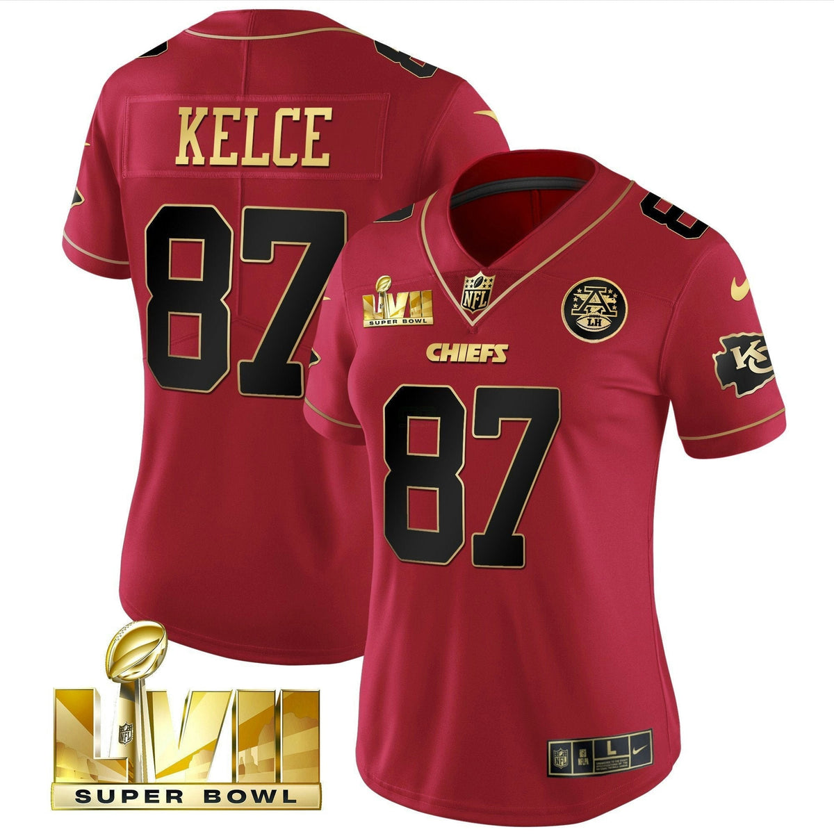 NFL Women’s Super Bowl LVII Red Gold Vapor Jersey