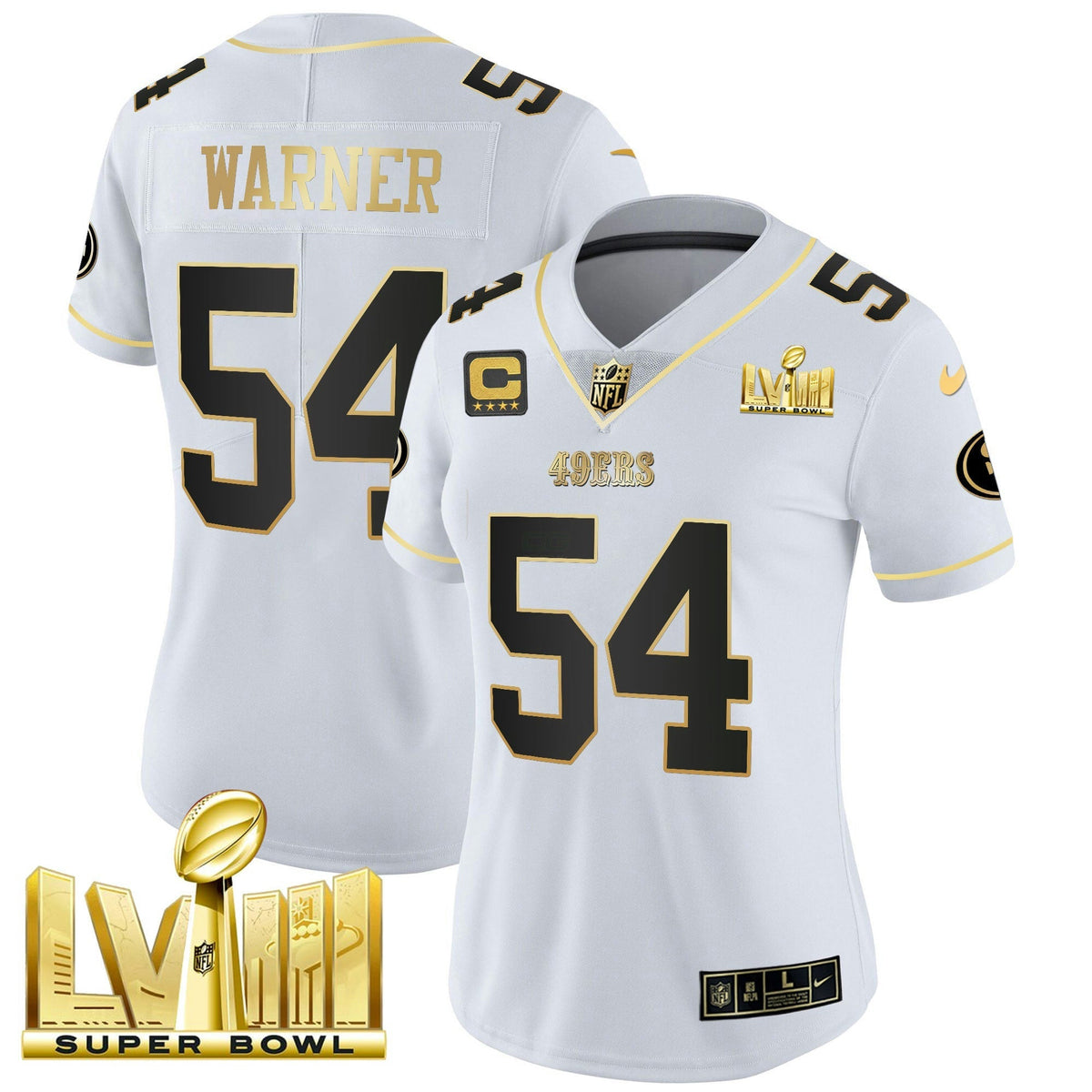 NFL Women’s Super Bowl LVIII Gold Patch Vapor Jersey V2