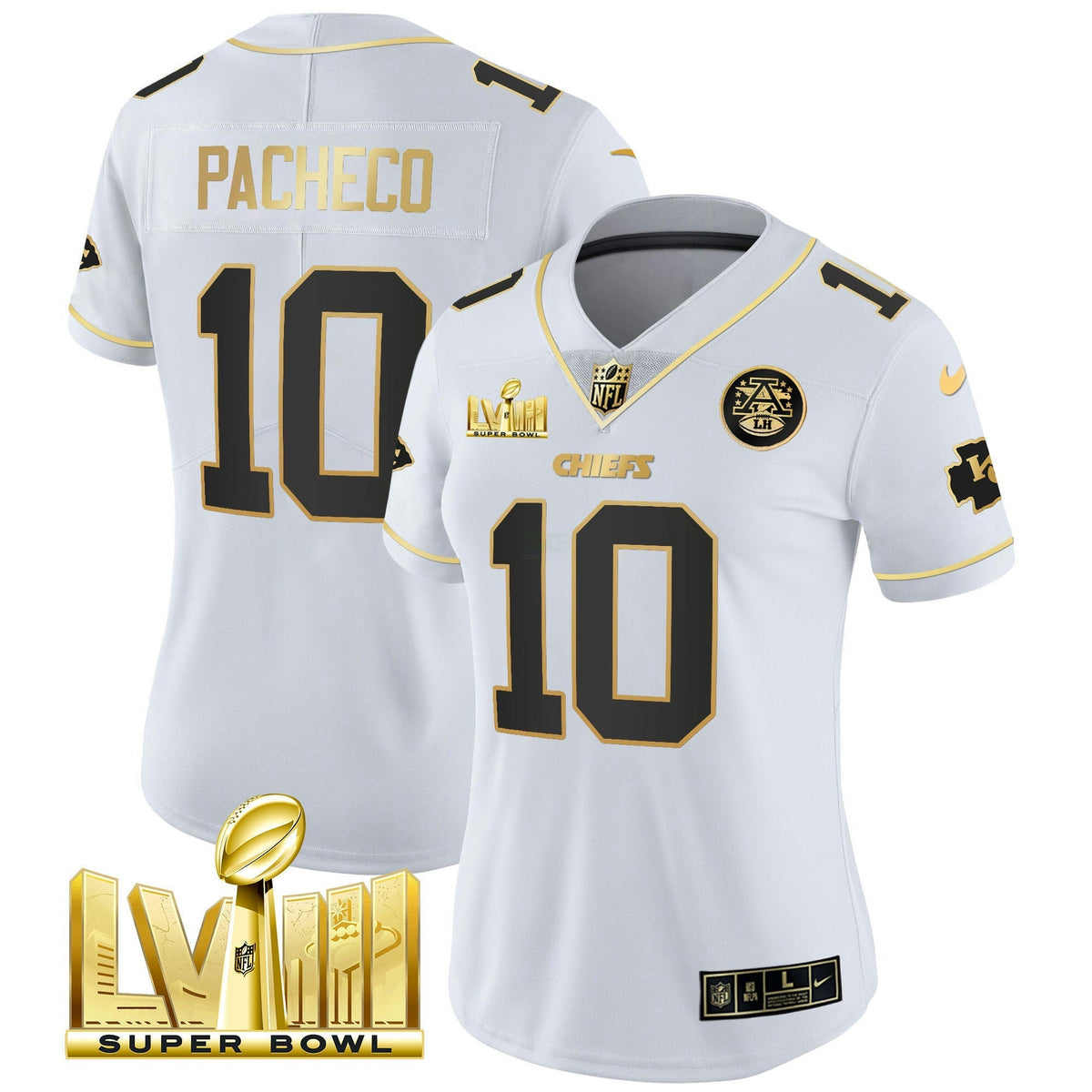 NFL Women’s Super Bowl LVIII Gold Patch Vapor Jersey V4
