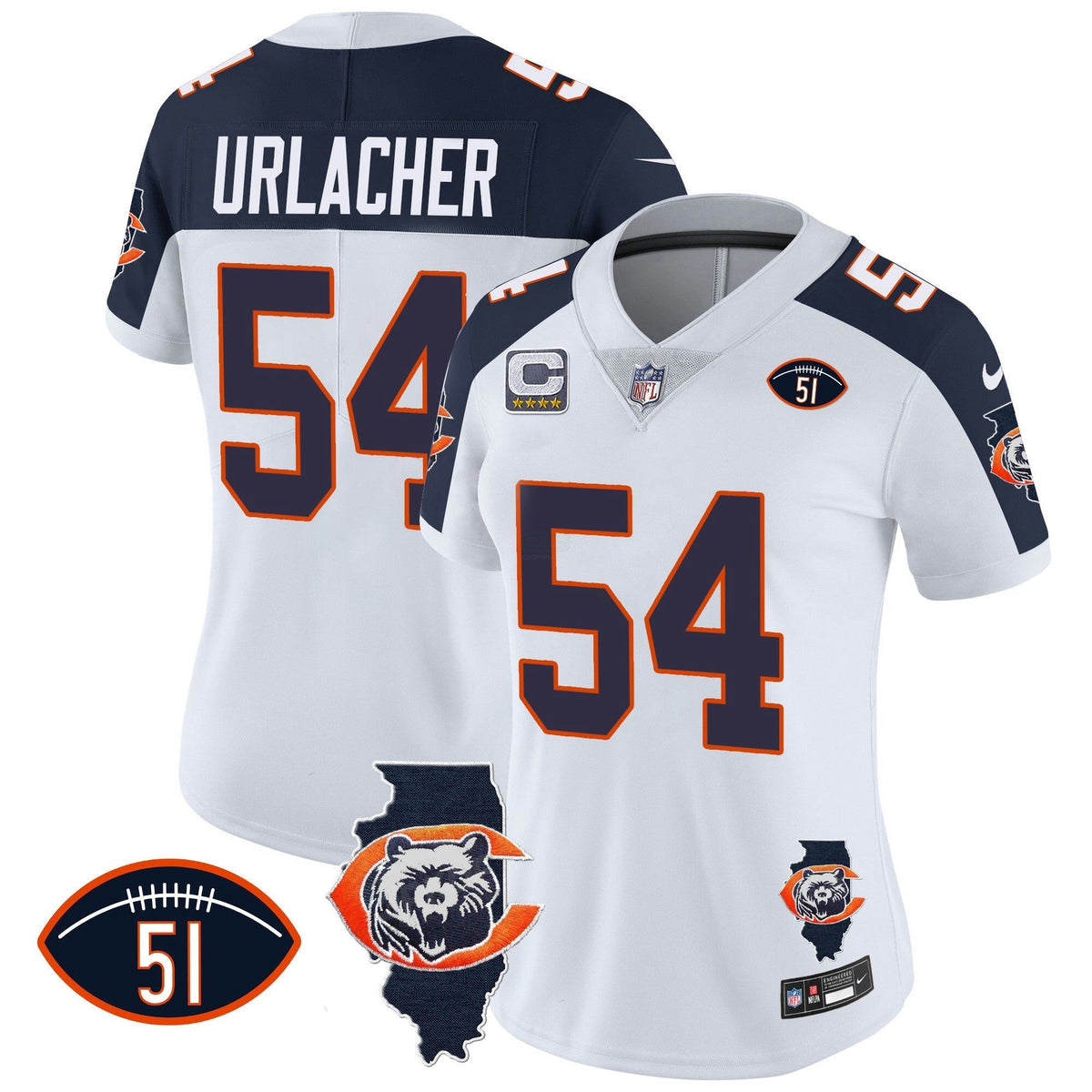 NFL Women’s Throwback Illinois Patch Vapor Jersey