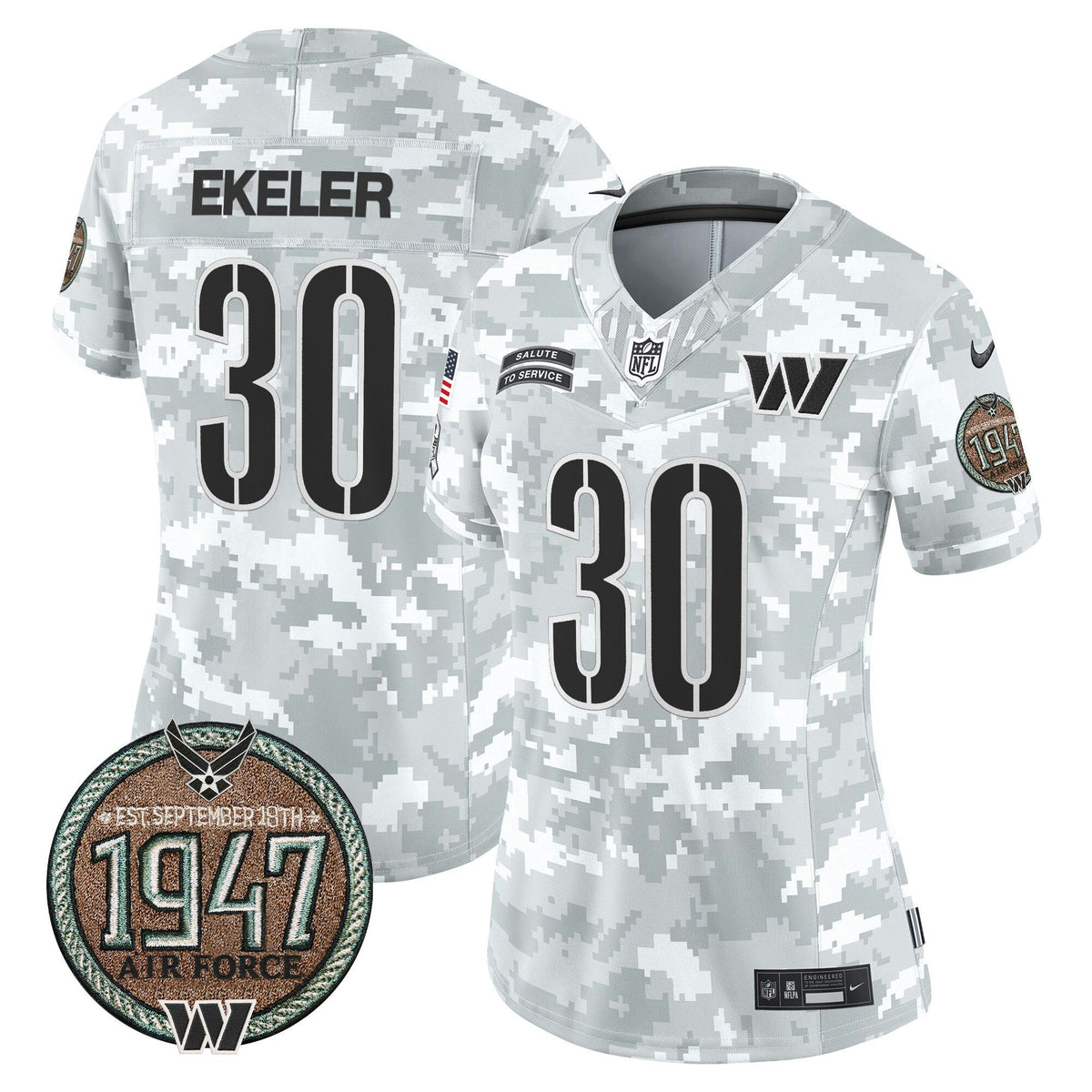 NFL Women’s Washington 2024 Salute to Service Establishment Year Patch Vapor Limited Jersey