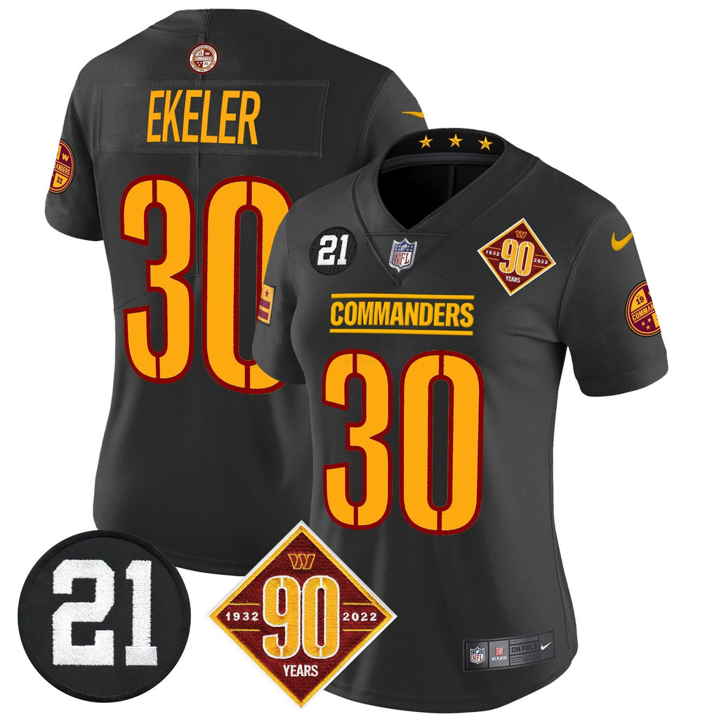 NFL Women’s Washington 90th & Sean Taylor Patch Vapor Limited Jersey